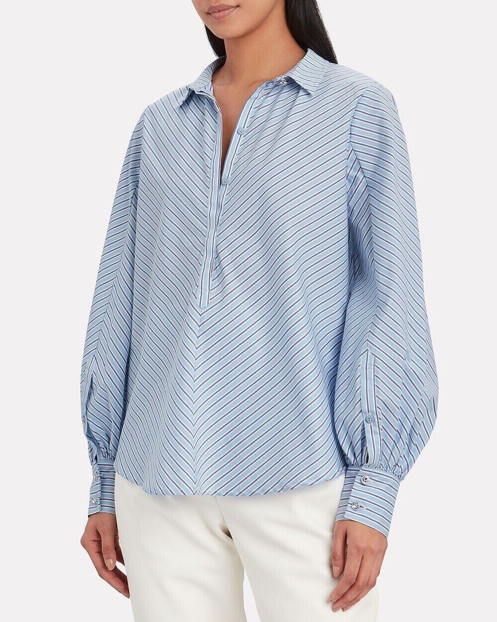Munthe Jetset Stripe Cotton Button Shirt Clean Girl Contemporary Workwear Sz 34